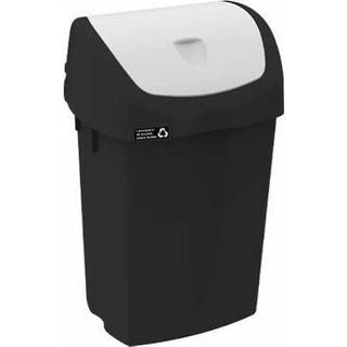 Nordic recycle affaldsbeholder med vippelåg 15 liter sort og hvid