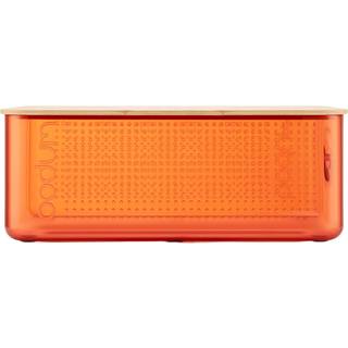 Brødkasse med bambuslåg stor, orange