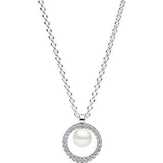 Pandora 393165C01-45 Silber Damen-Halskette Süßwasser-Zuchtperle & Pavé