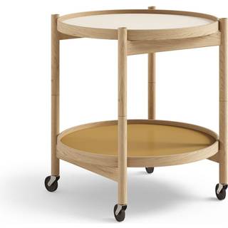 Brdr. Krüger Bølling Tray Table model 50 rullebord sunny, olieret understel i eg