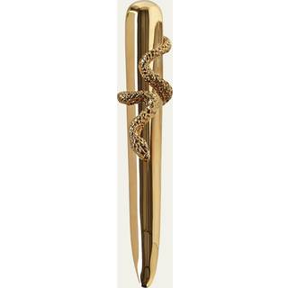 L'Objet Desktop Tools - 'Snake' gold letter opener in Gold Brass