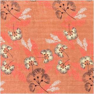 Musselin-Druckstoff Jardin Japonais Blumen rostrot 140cm - Rot