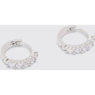 Mens Silver Iced Small Hoop Earrings In Gold