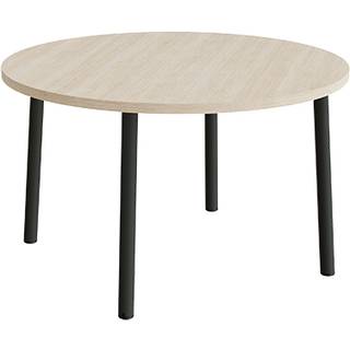 Bord Add 590, Ø1200 mm, højde 720 mm, hvidpigmenteret eg laminat på sortoliven stel