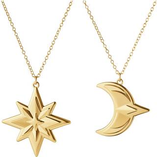 Georg Jensen Julepynt 2024 juleophæng stjerne & måne forgyldt