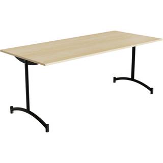 Bord Zeb 231, 1800x800 mm Højde 720 mm, Lydabsorberende birk laminat, Sort stel