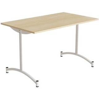Bord Zeb 231, 1200x700 mm Højde 720 mm, Lydabsorberende birk laminat, Hvidt stel