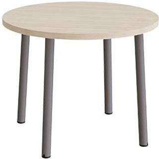 Bord Add 590, Ø900 mm, højde 720 mm, hvidpigmenteret eg laminat på gråt stel