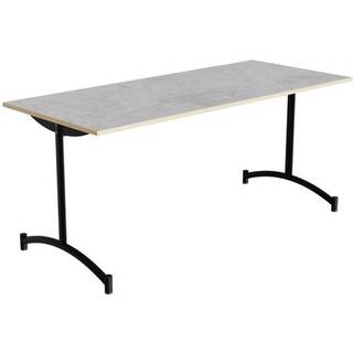 Bord Zeb 231, 1650x700 mm Højde 720 mm, Lys grå linoleum, Sort stel