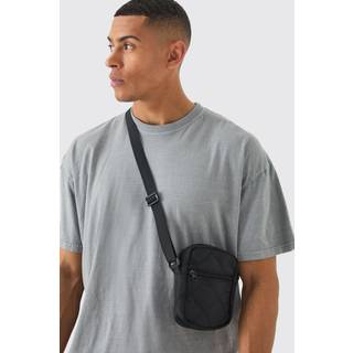Mens Black Mini Cross Body Nylon Bag