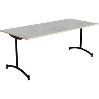 Bord Zeb 231, 1800x800 mm Højde 720 mm, Lys grå linoleum, Sort stel