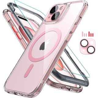 ESR til iPhone 15 Case Set Translucent Matte Case med Screen Protector kompatibel med MagSafe Military-Grade Protection Classic Series Clear Pink