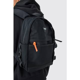 Mens Black Man Badge Rucksack