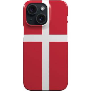 EIDERWOOD iPhone 15 Hård Plastik Bagside Cover - Danmarks Flag