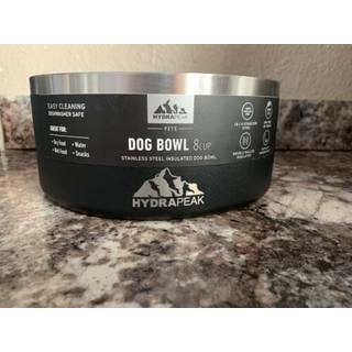 Hydrapeak Dog Bowl; Non slip rostfritt stål; Vatten och maträtt; Stora och små hundar; 32oz 64oz; Flera storlekar | 8 kopp | Svart