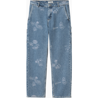 W' Stamp Pants - Stamp Print Blue Bleached - Carhartt WIP - Blå 26