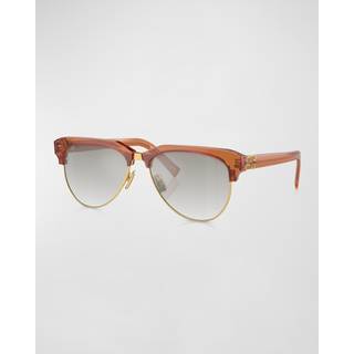 Miu Miu Kvinde MU 09ZS 15T8K1 Solbriller Acetat Beige Sølv Pilot Normal Skygge