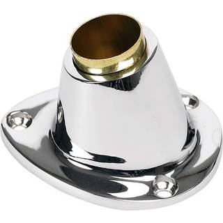 Flagstangbeslag båd, kromet messing, dæksmonteret, for Ø25 mm flagstang
