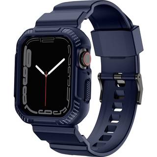 Apple Watch (42/44/SE/45mm) Plastik Cover og Urrem - Blå