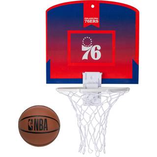 Franklin Sports NBA Philadelphia 76ers Mini Over the Door Basketball Hoop - Kids Inhoor Mini Basketball Hoop With Ball - NBA Fan Shop Toy for Bed
