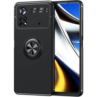 Xiaomi Poco M4 Pro Magnetisk Ring Mount Cover - Sort