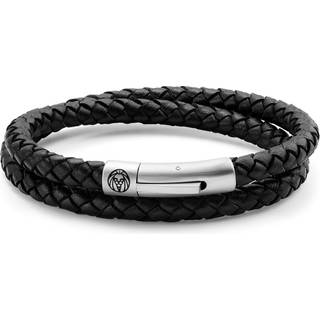 Collins 6 mm Sort Læder Dobbelt Armbånd