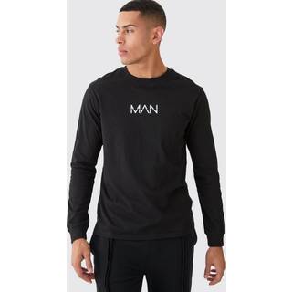 Mens Black Man Dash Basic Long Sleeve T-shirt