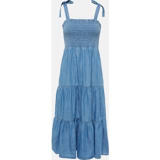 Veronica Beard Tola tiered cotton-blend midi dress - blue - XL+