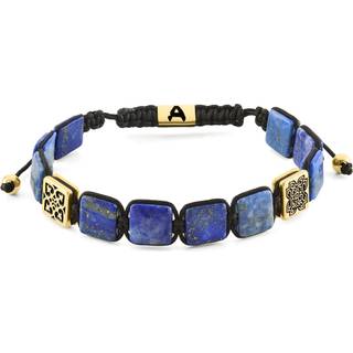 Elysian | Guldfarvet Lapis Lazuli Flad Perle Armbånd