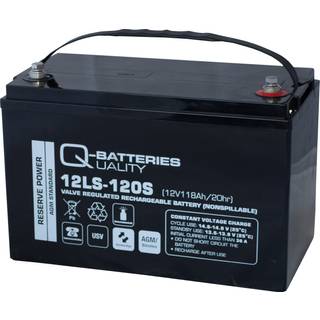 Q-Batteries 12LS-120S / 12V - 118Ah 10-års AGM batteri