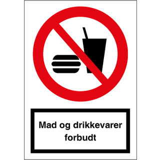 Mad og drikkevare forbudt