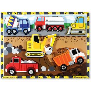 Melissa & Doug Puslespil i træ med store brikker Køretøjer - 6 brikker