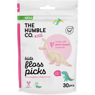 The Humble Co Dental Floss Picks Kids Strawberry 30 stk
