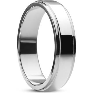 Ferrum | 6 mm Poleret Sølvfarvet Rustfri Stålring med Forhøjning