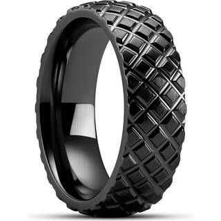 Hyperan | 8 mm Sort Dækmønster Titanium Ring