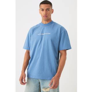 Mens Dusty Blue Oversized Limited Heavy T-shirt