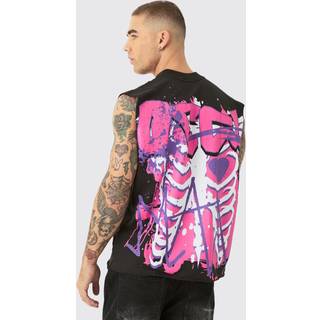 Mens Black Boxy OFCL Ribcage Print vest