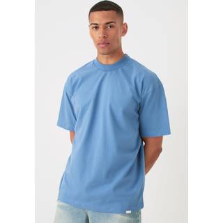 Mens Dusty Blue Oversized Extended Neck Heavy T-shirt