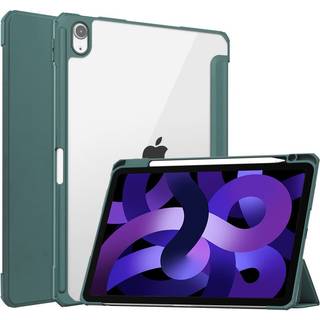 EIDERWOOD iPad Air 11" (2025 / 2024) Hybrid Flip Cover m. Pen Holder - Grøn & Gennemsigtig