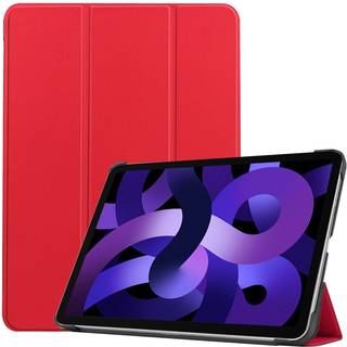 EIDERWOOD iPad Air 11" (2025 / 2024) Litchi Tri-Fold Læder Flip Cover - Rød