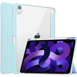 EIDERWOOD iPad Air 11" (2025 / 2024) Hybrid Flip Cover m. Pen Holder - Lyse Blå & Gennemsigtig