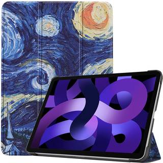 EIDERWOOD iPad Air 11" (2025 / 2024) Tri-Fold Kunstlæder Flip Cover m. Vågeblus Funktion - Maleri