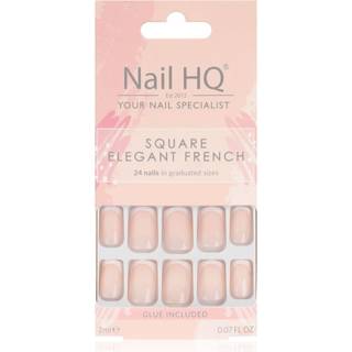 Nail HQ Square kunstige negle Elegant French 24 stk. - 24 stk.