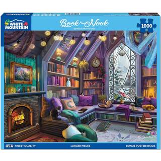 White Mountain - Book Nook - 1000 Piece Jigsaw Puzzle for voksne børn bedsteforældre
