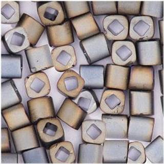 itoshii cube Perlen 3x3mm 6g - Silber Matt Regenbogen