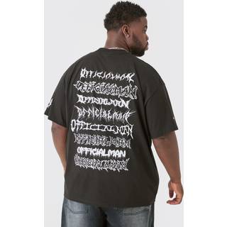 Mens Black Plus Extended Neck Official Back Print Man Tour T-shirt