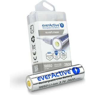 EverActive Silver+ Lithium MicroUSB genopladeligt 18650 batteri - 2600mAh