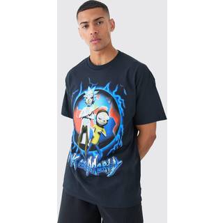 Mens Black Oversized Rick And Morty License T-shirt