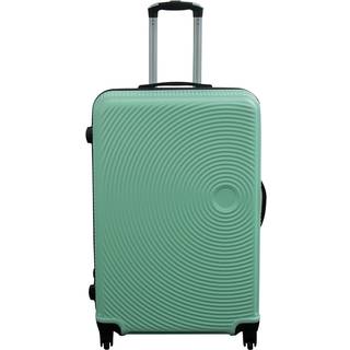Stor kuffert - Pastel grønne cirkler - Hard case kuffert - Billig smart rejsekuffert