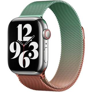 Apple Watch (38/40/SE/41/42mm) Gradient Magnetic Stainless Steel Strap - Orange / Grøn